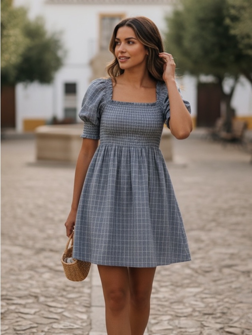 Hill House Home Athena Nap Dress in Tai Check  Size M